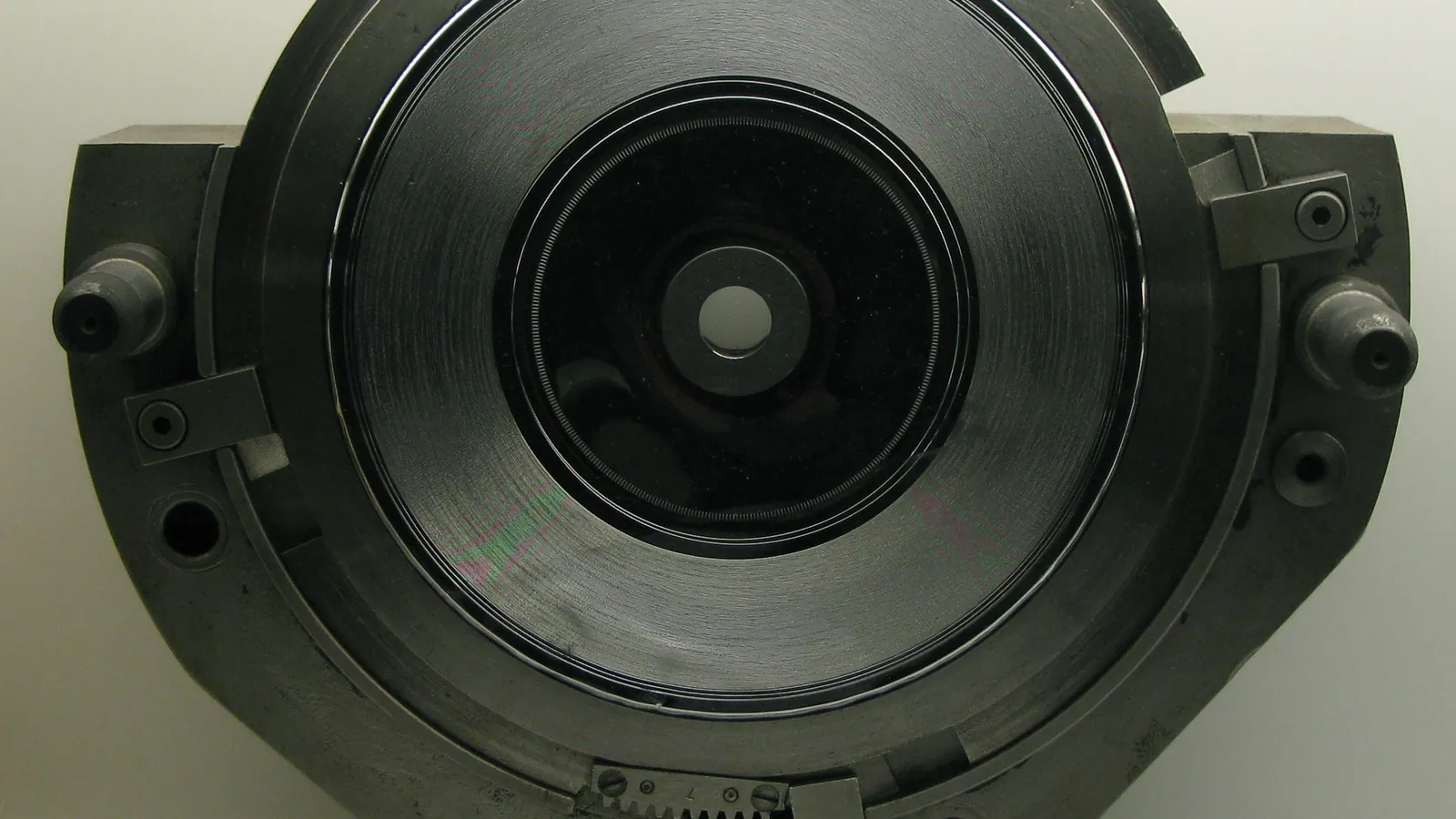 A record press used to manufacture vinyl LPs