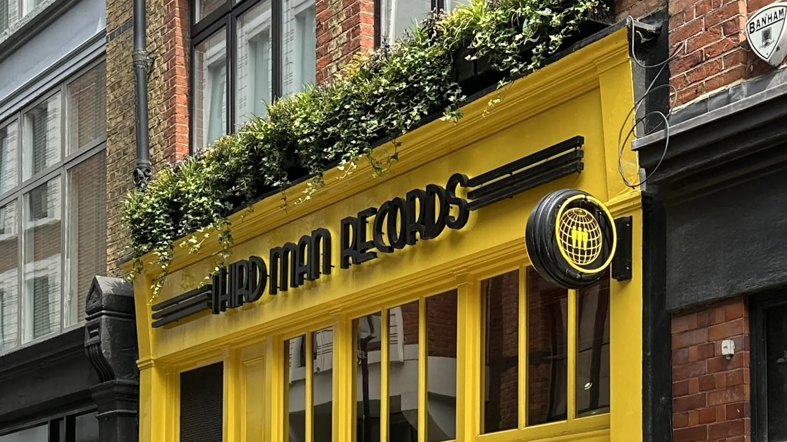 The bright yellow Third Man Records storefront on Marshall Street in Soho, London
