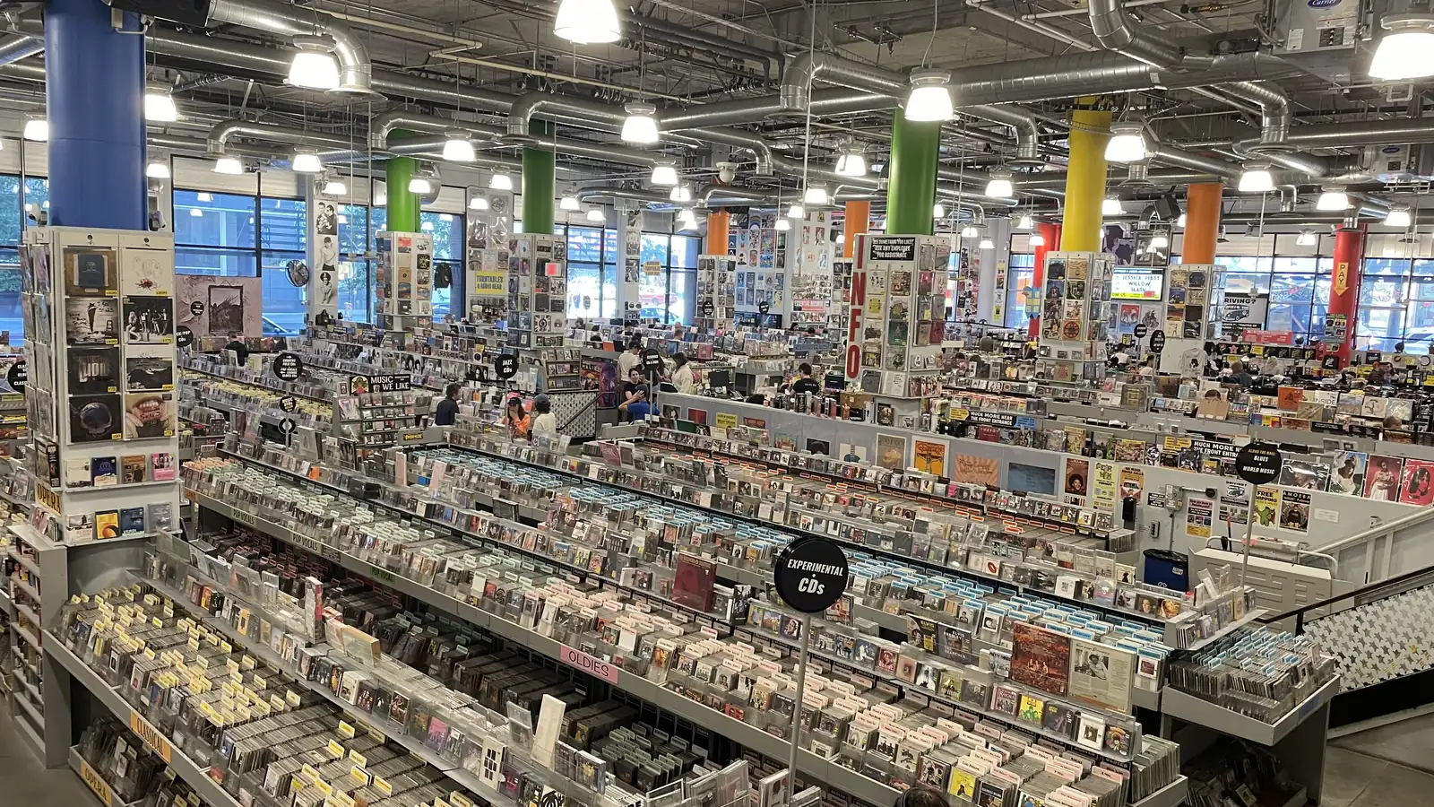 The storefront of Amoeba Music, an independent record store in Hollywood, California