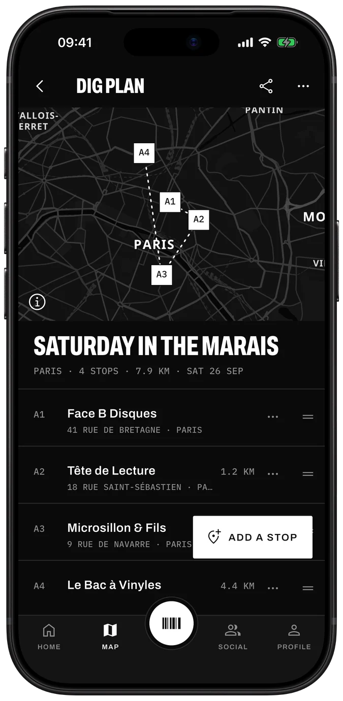 Dig planner in Sleevewise: “Saturday in the Marais”, a route through four Paris record shops