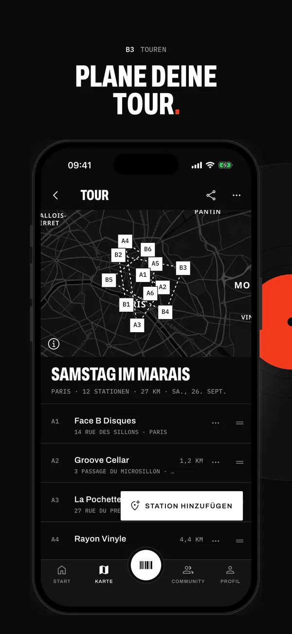 Eine Tour in Sleevewise: ein Samstag im Marais, 12 Stopps in Pariser Plattenläden, 27 km
